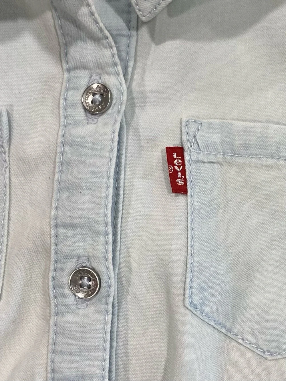 Levi’s Girls’ Long Sleeve Western Light Wash Denim Shirtdress Size Small (4-5)